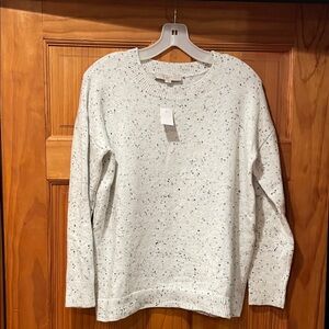 LOFT Women’s Speckled Black Crewneck Sweater